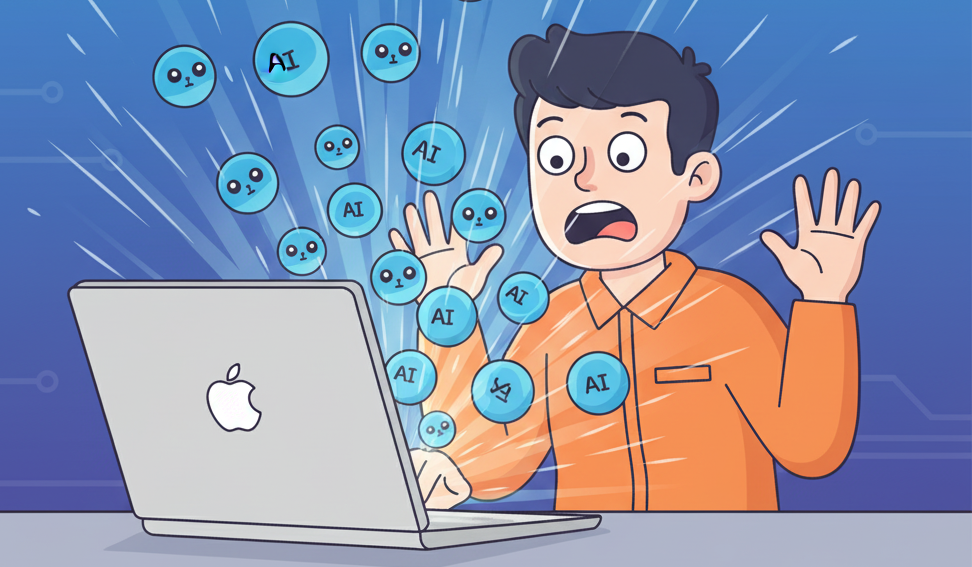 Illustration of AI agents working autonomously and performing tasks quickly, showing the rapid growth of AI technology