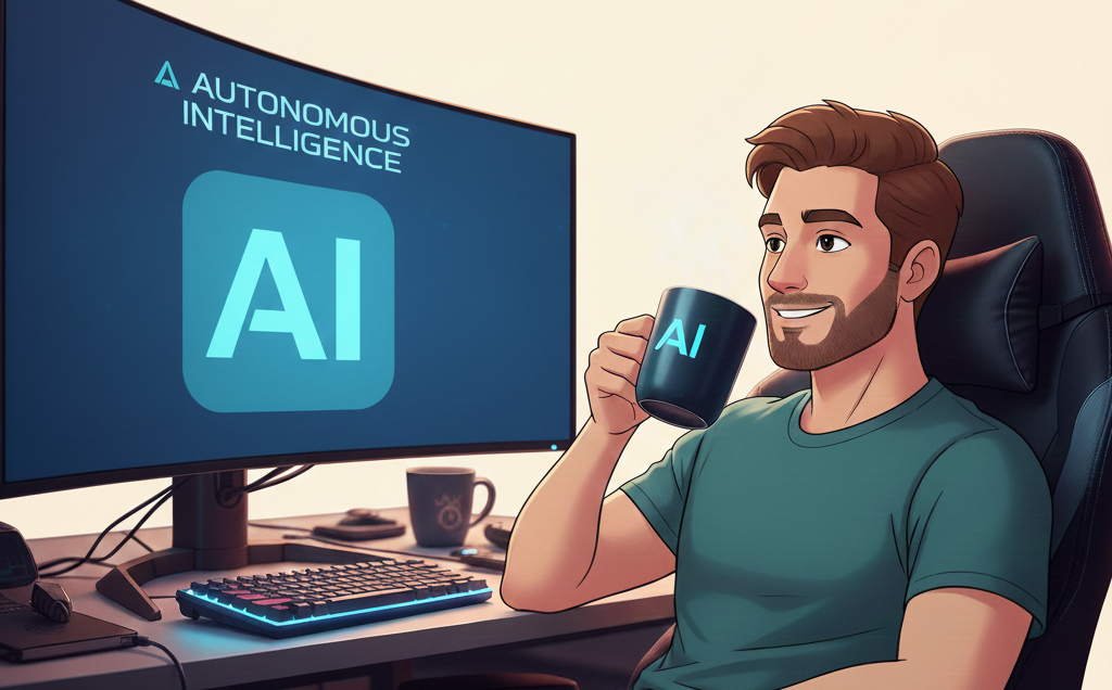 A person working with Autonomous Intelligence on a computer