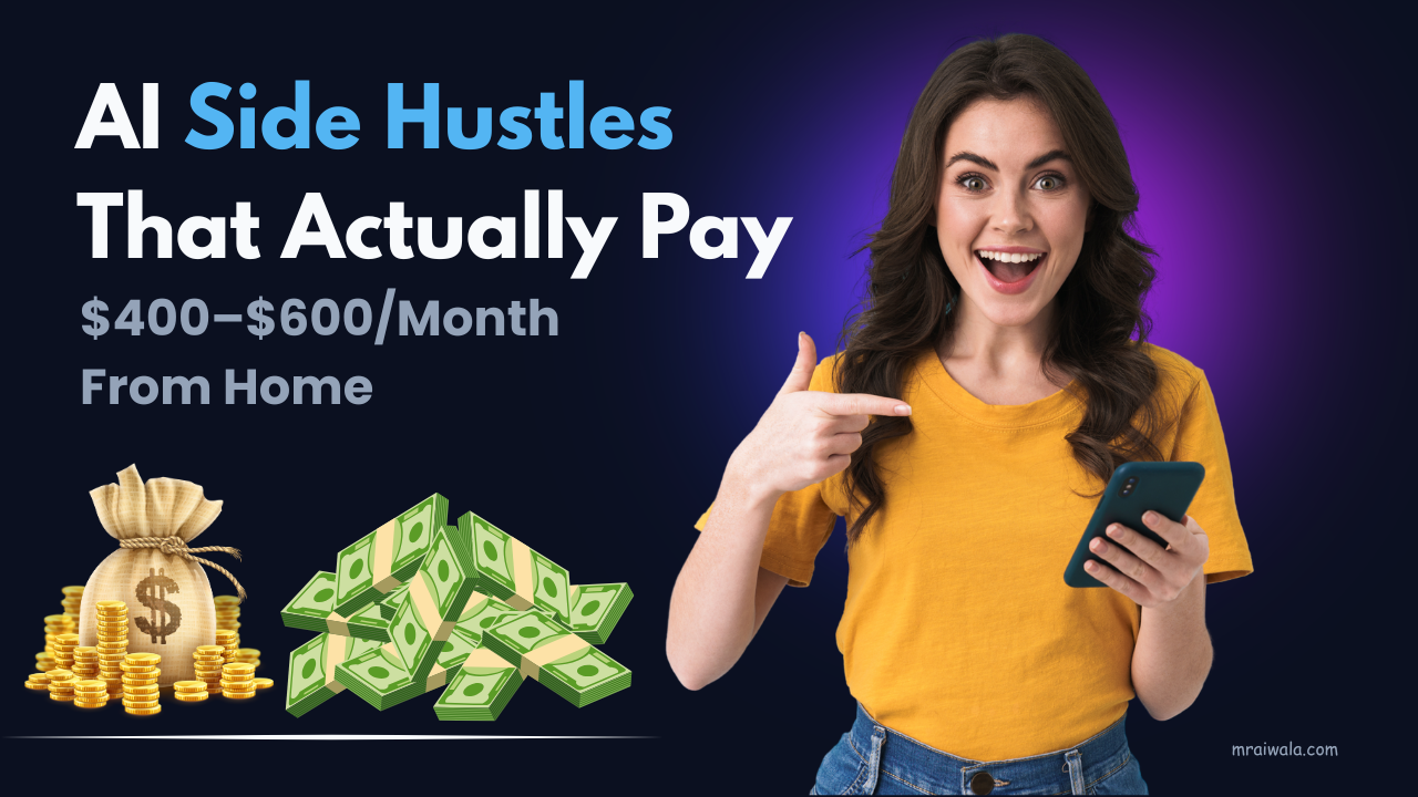 AI freelance jobs work from home for beginners feature image showing freelancer earning online