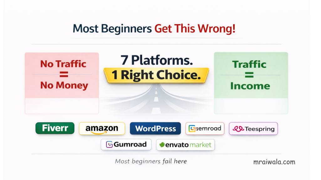 make money online for beginners right platform vs no traffic no income