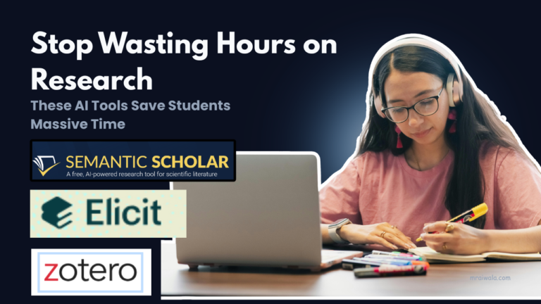 AI tools for students writing research papers on laptop